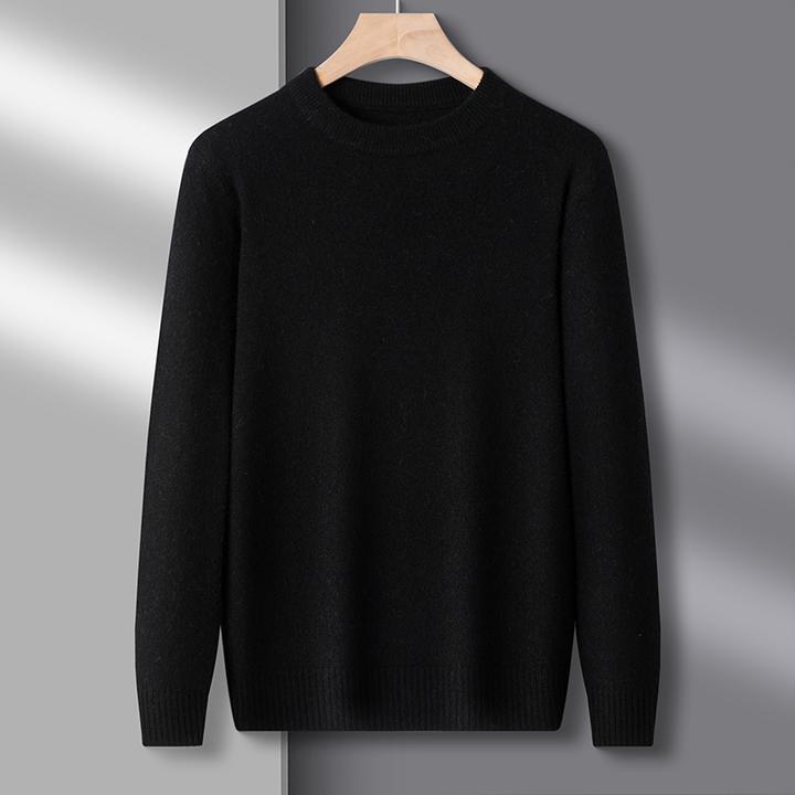 时尚显瘦毛衫冬季防寒保暖圆领厚款毛衣男士长袖针织衫休闲百搭