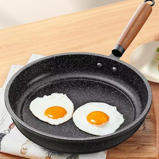 麦饭石煎锅多功能牛排平底煎锅轻油烟煎饼锅家用通用炉灶不粘锅