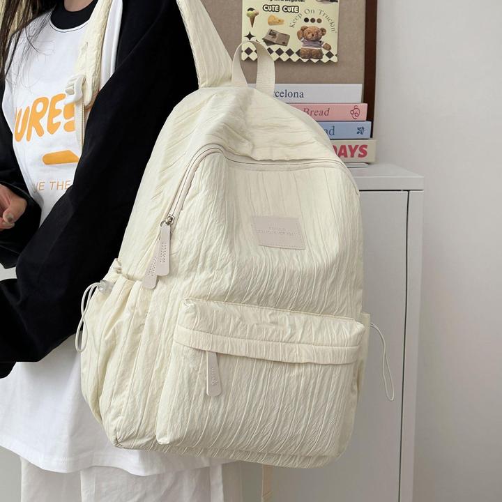 FAVMARTHA书包学院风轻便百搭软妹双肩包韩版初中高中生泡泡格小