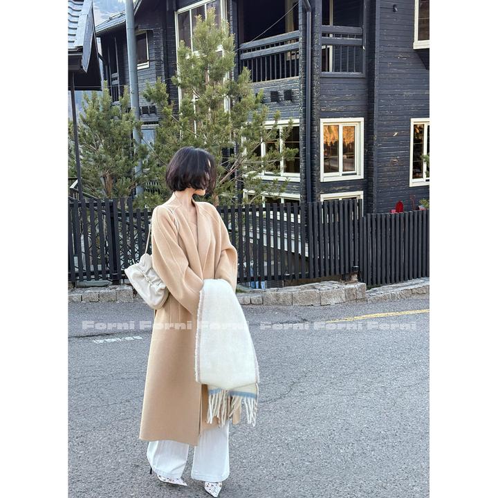 FORNI 托特大衣 强缩初剪绵羊毛毛呢大衣