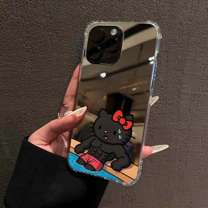 肌肉健身HelloKitty适用KT猫iPhone15苹果16promax手机壳14镜面13