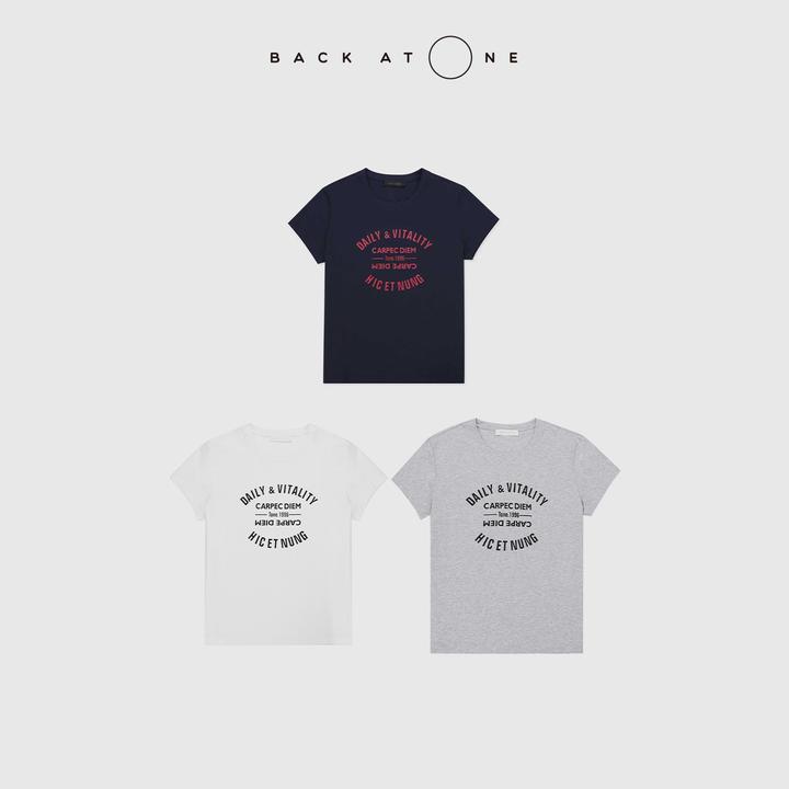 BACKATONE“轻享活力” 时尚百搭经典字母印花短袖T BFF-1BA468K-K