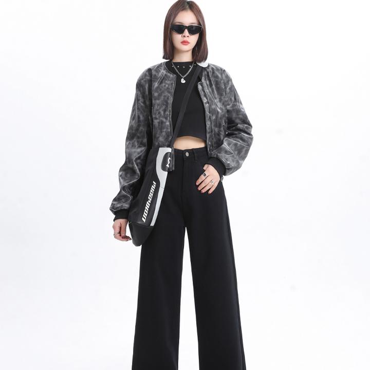 2025秋冬爆款＆神级显瘦白色老爹柔软高街阔腿拖地牛仔裤女