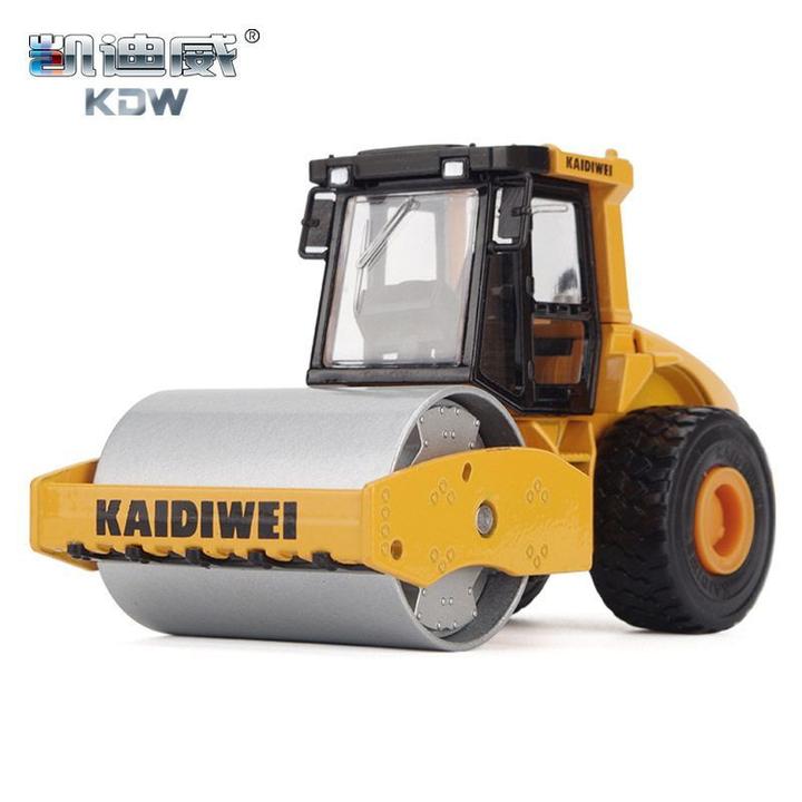 凯迪威1:50合金双轮压路机玩具模型仿真工程车儿童玩具手办摆件