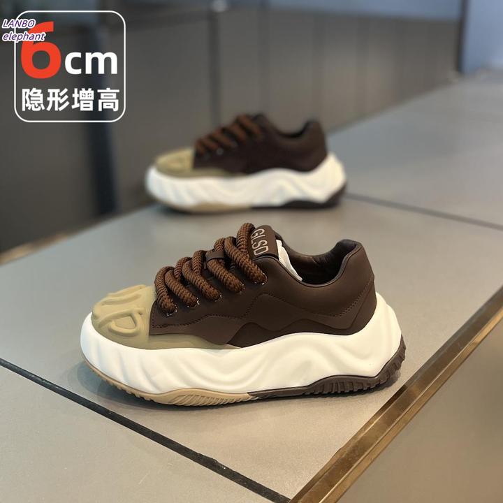 2025新款潮牌男鞋隐形内增高6cm百搭时尚厚底运动休闲鞋子男10cm