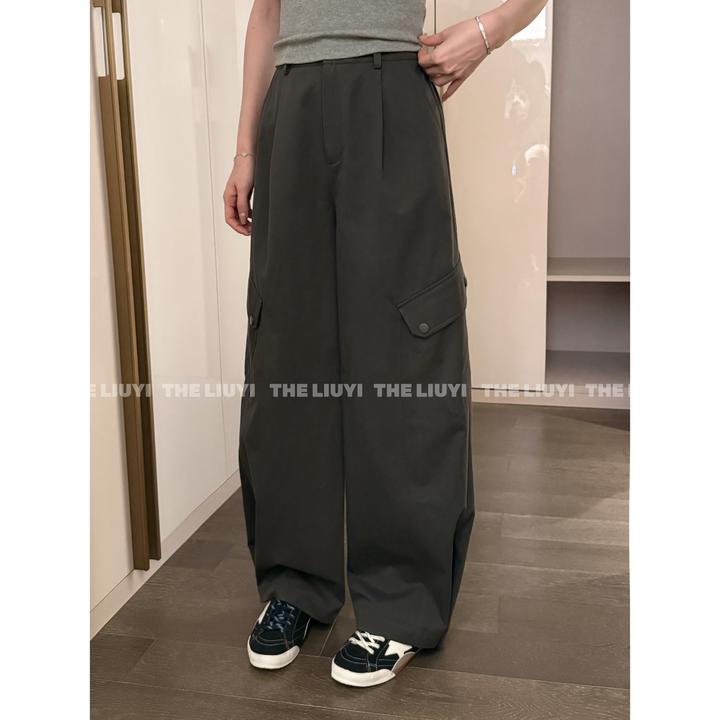 【LIUYI】博主工装裤~新款两穿口袋工装宽松休闲裤58266