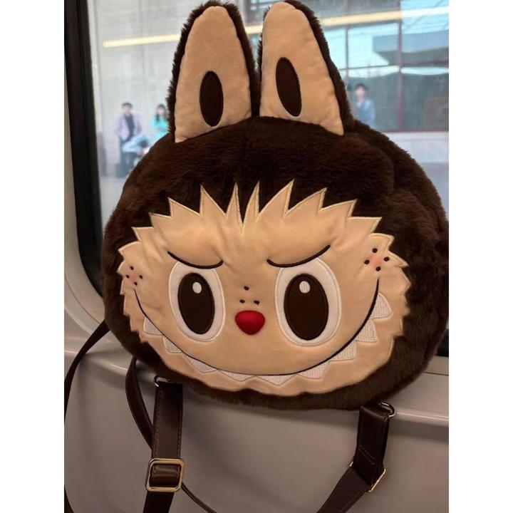 双肩包女生大容量毛毛包斜挎毛绒包小学生儿童新款