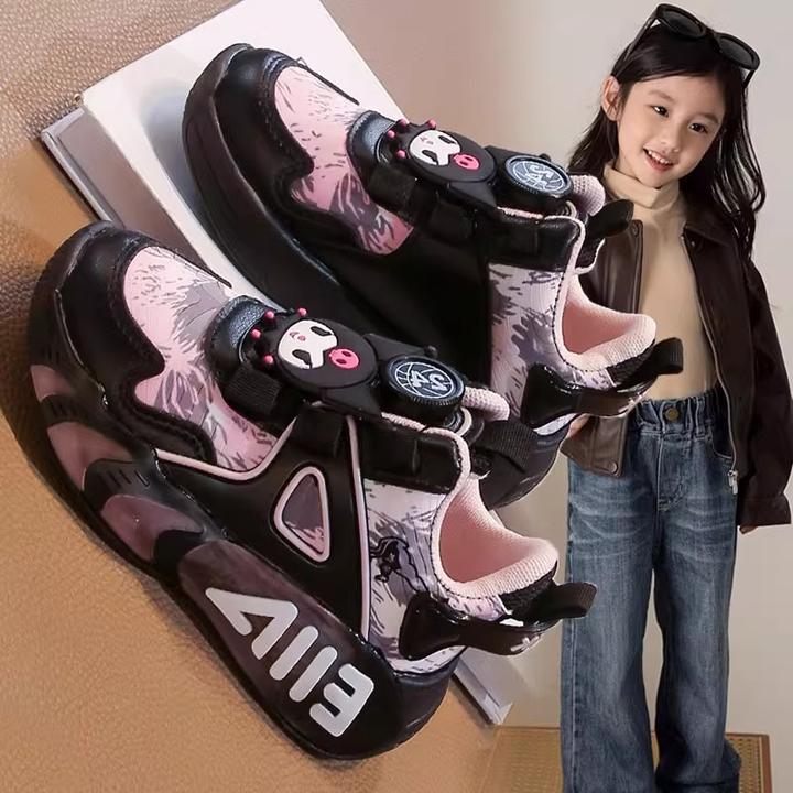 女童皮面运动鞋2025新款春秋软底儿童篮球鞋中大童女孩学生鞋子潮