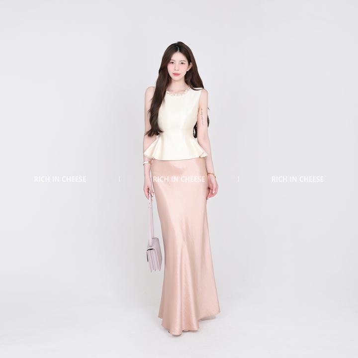 RICHINCHEESE  玉子小姐 无袖荷叶摆鱼尾伞裙半身长裙时尚包臀裙