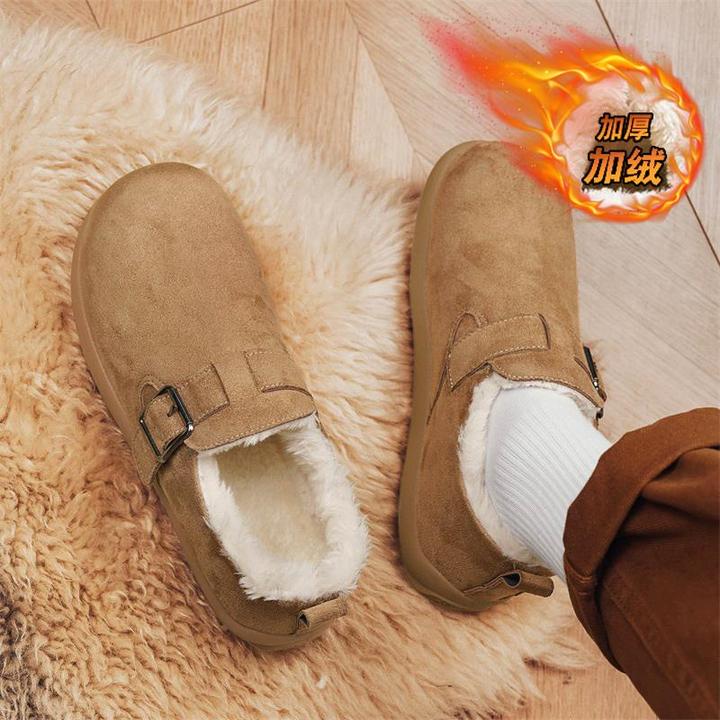 俞兆林勃肯棉拖鞋男冬季加厚加绒保暖一脚蹬包跟拖鞋防滑防寒棉鞋