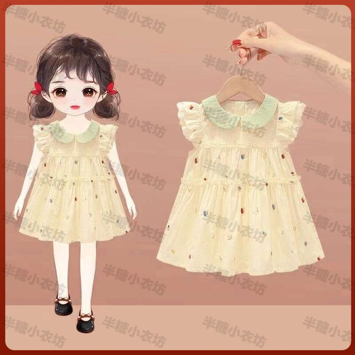 女童连衣裙夏装夏季2025新款宝公主裙婴幼儿童洋气纯棉小飞袖裙子