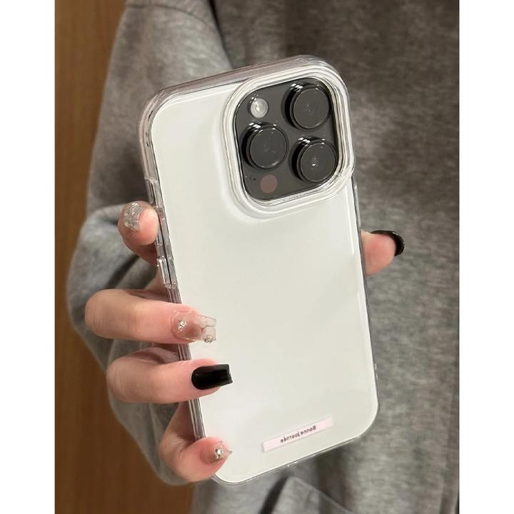 BANCA简约纯白色英文适用iPhone16/15大孔手机壳华为vivo小米oppo