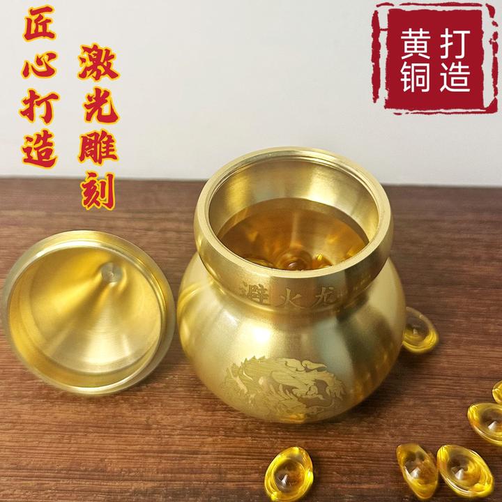 【老师推荐】纯黄铜辟火龙厨房吉祥摆件葫芦福禄工艺品家用创意葫芦