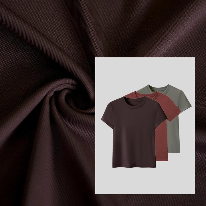 【极简】面膜T春夏新款2025弹力气质显瘦休闲简约短袖打底衫女8872