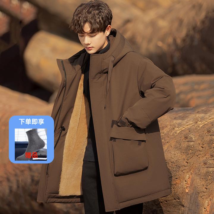 费狄格士新款羽绒服男士秋冬季中长款大衣加厚时尚休闲百搭外套