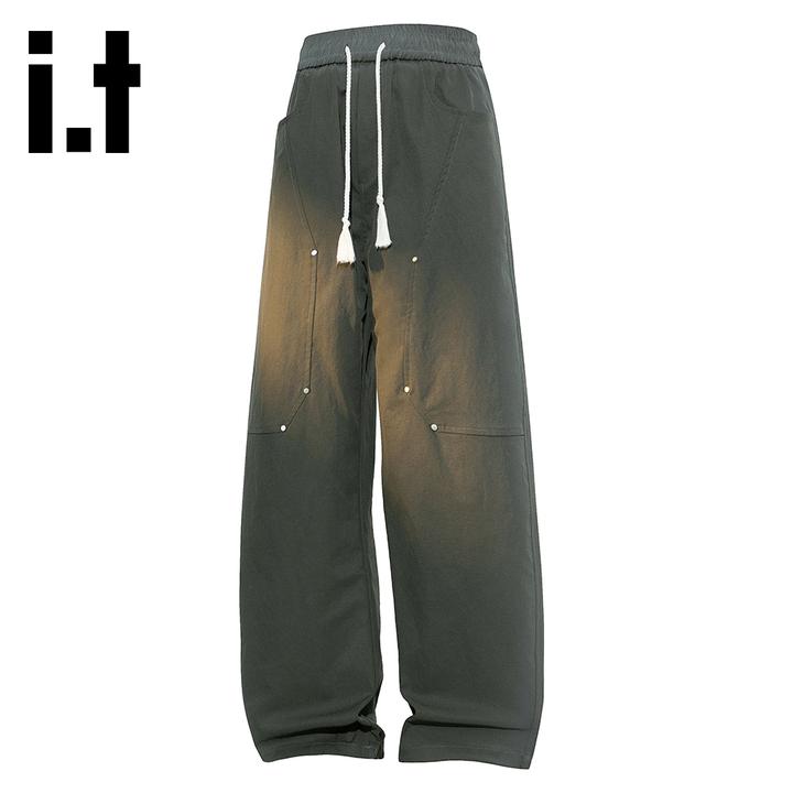 it:CHOCOOLATE2025秋冬季新款工装休闲裤男拼接设计感阔腿长裤子