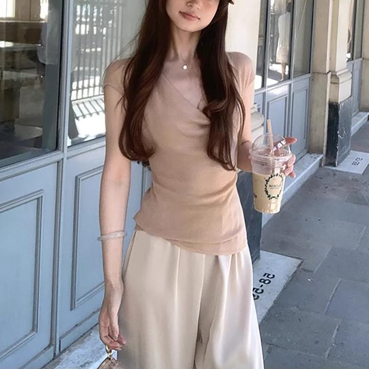 夏季显瘦洋气时尚气质款新色凉感冰丝缎面休闲裤 月光杏珠光粉现