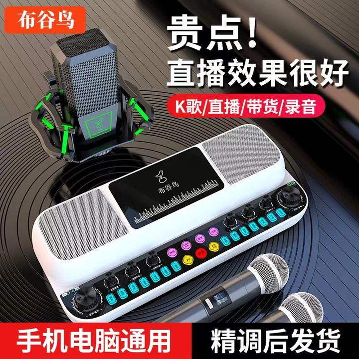 布谷鸟K600直播唱歌声卡音响一体机室内户外家庭K歌无线蓝牙音箱