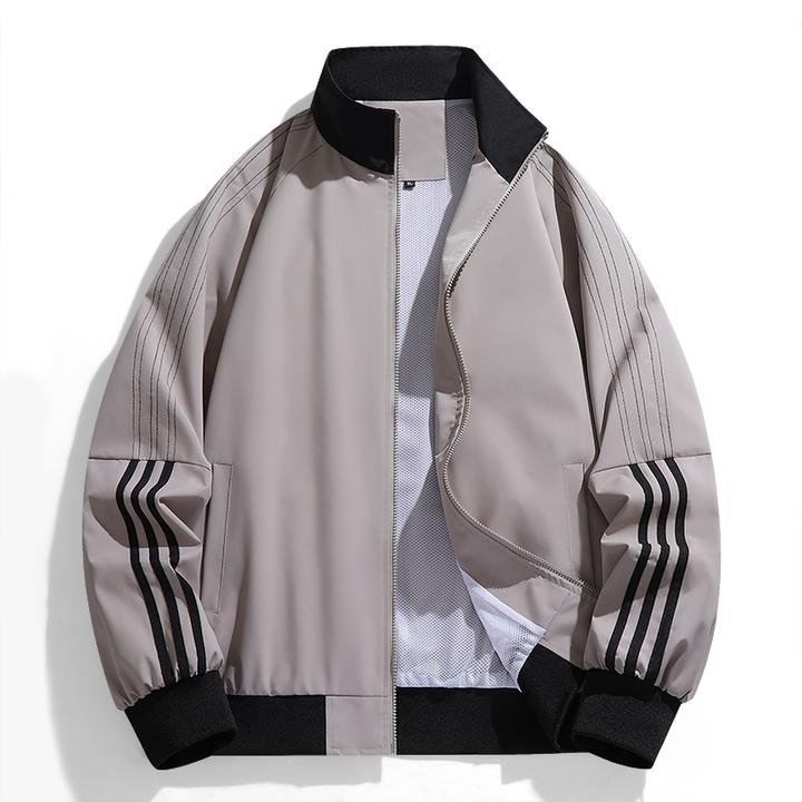 980022025情侣男女春秋外套男夹克休闲运动风衣户外三条杠冲锋衣