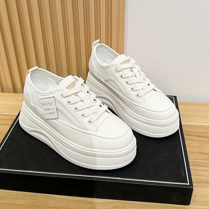 真皮松糕内增高款南王小白鞋百搭休闲女鞋厚底休闲鞋女款新款秋季