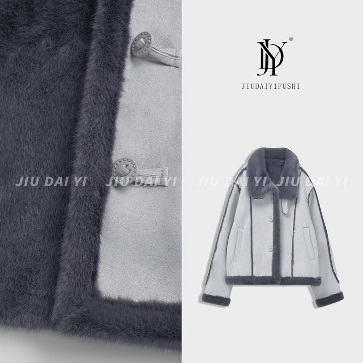 玖黛衣【卢森堡】冬季新款时尚百搭立领长袖毛呢外套 WTJ47213