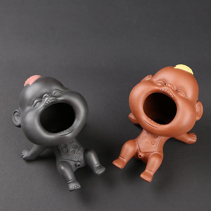 精品紫砂茶宠摆件可养创意喷水尿娃茶玩茶桌茶台茶盘装饰茶具配件