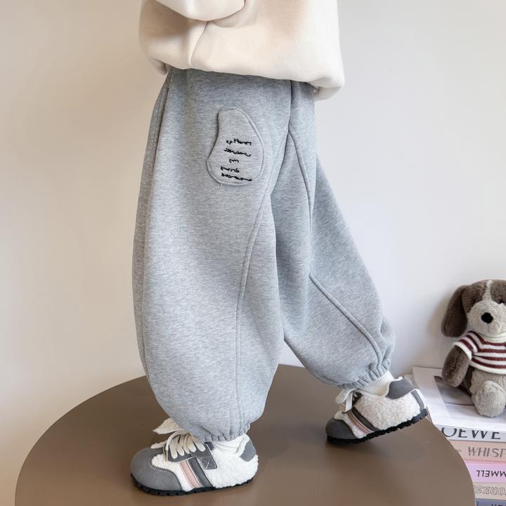 女童加绒保暖束脚卫裤秋冬休闲运动裤时尚百搭长裤儿童装裤子冬装