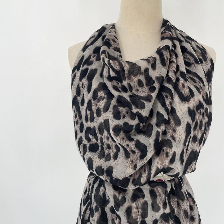 薄款围巾百搭斑马纹丝巾不掉色复古港风千鸟格豹纹