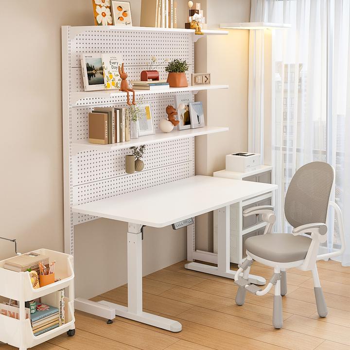 洞洞板书架书桌置物架桌上桌面书柜学生立式落地展示收纳一体靠墙