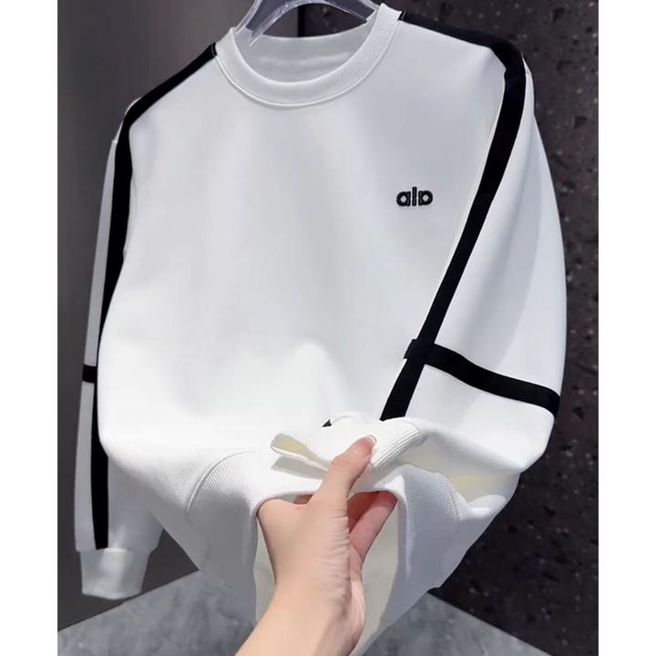 梦泡美式高街时尚撞色圆领卫衣男款秋冬新款简约宽松休闲长袖上衣