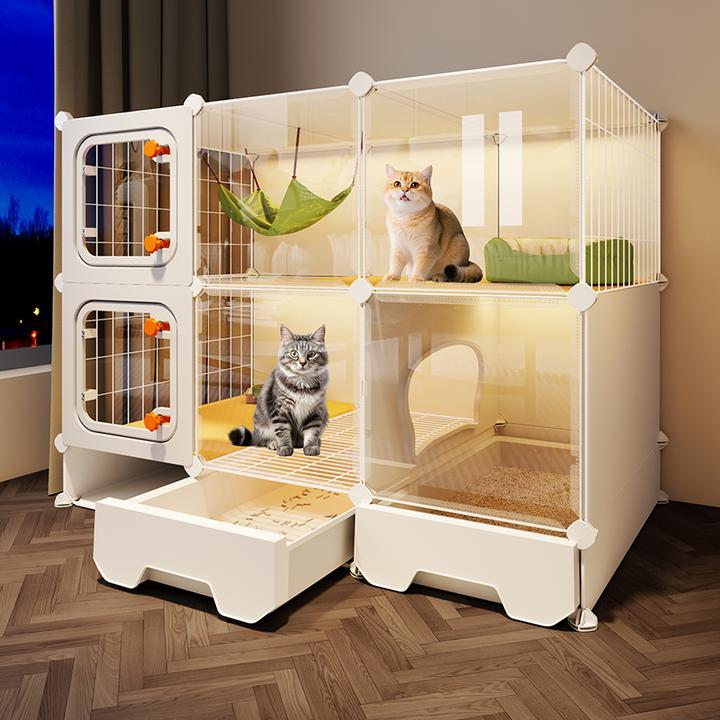 猫笼子家用室内超大自由空间一室一厅一卫猫窝猫厕所一体猫咪别墅
