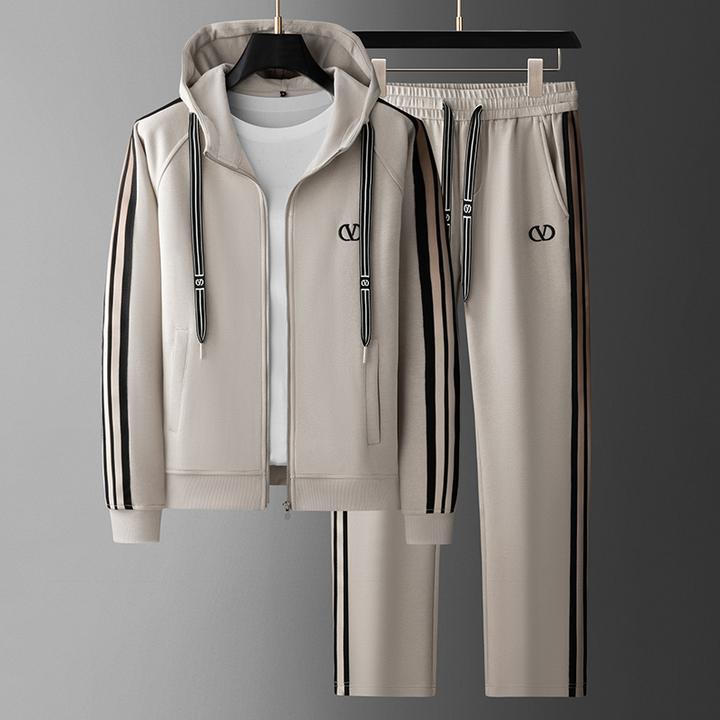 欧洲站刺绣连帽卫衣休闲裤套装男潮牌秋季男士运动两件套