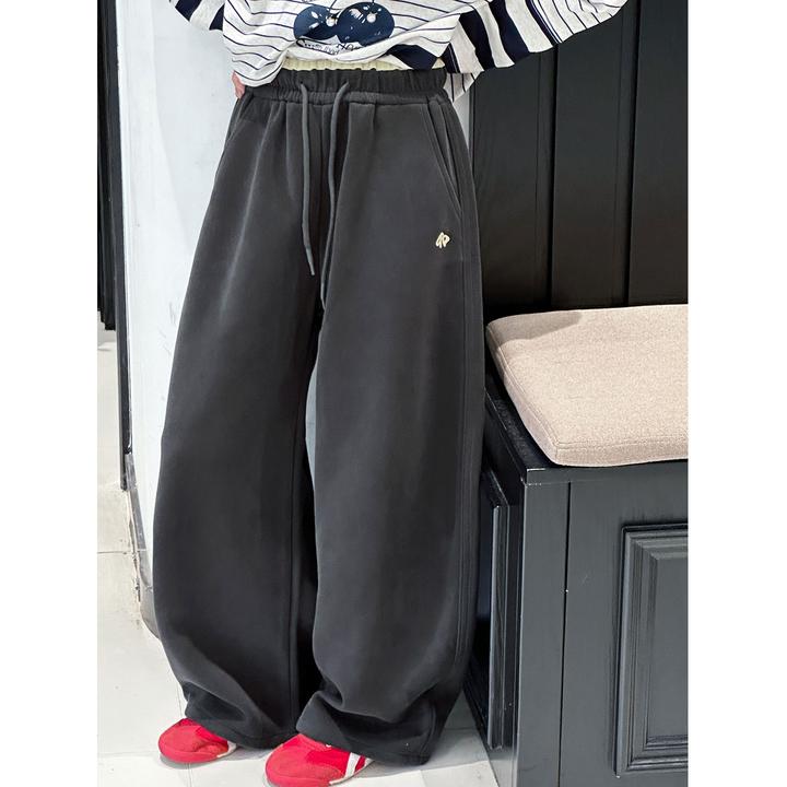 K29453孙小美撞色女童休闲裤2025秋装新款儿童针织裤子春秋直筒裤