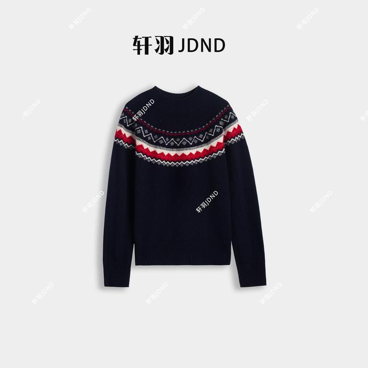 JDND轩羽【冬日菱歌】100羊毛秋冬时尚毛衣针织衫XY25763