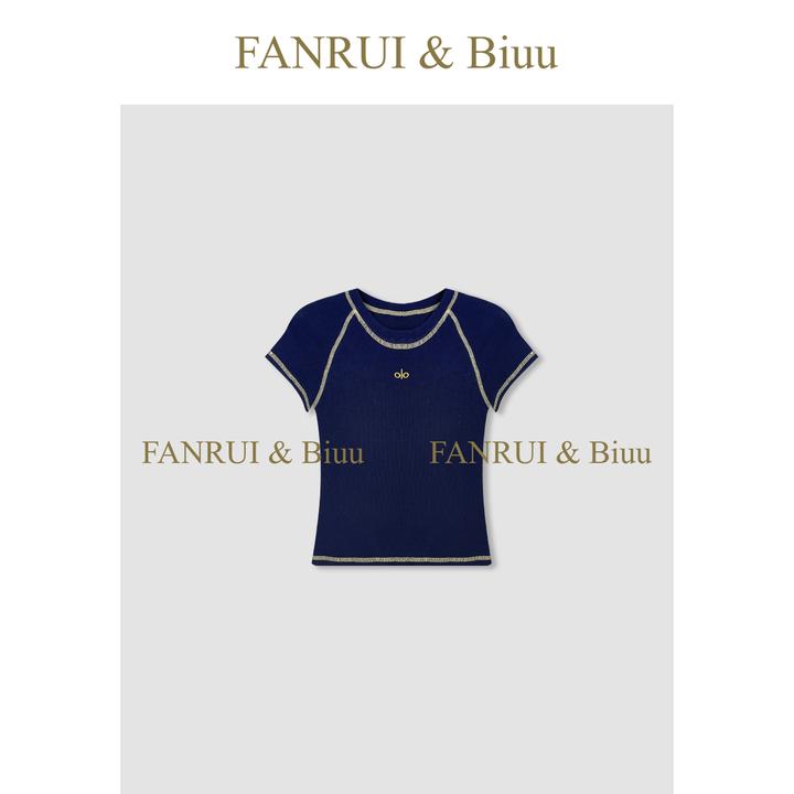 FANRUI/泛芮「简迹」韩系ins辣妹炸街收腰显瘦百搭短袖T恤女XL16810