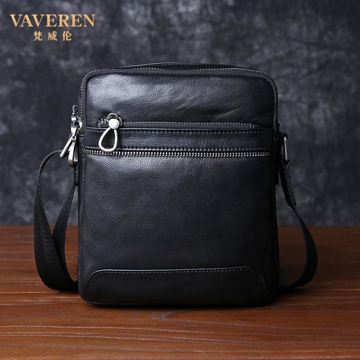 男士单肩包休闲真皮斜挎包青年百搭挎包头层牛皮手机包手工男包