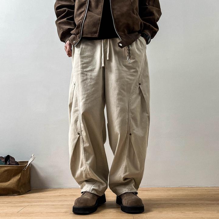 美式复古直筒工装弯刀裤男裤子秋冬款加绒加厚痞帅慵懒风休闲长裤