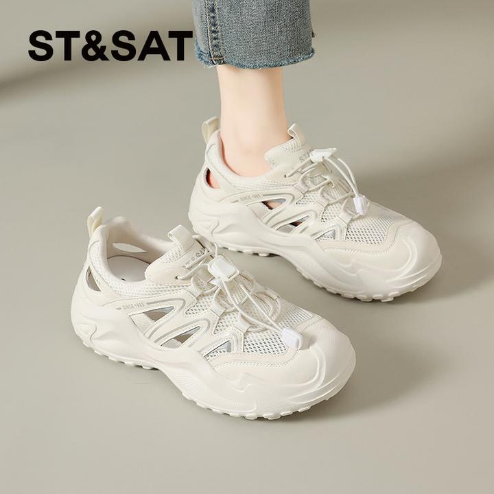 星期六运动登山女鞋2025新款秋季运动鞋户外防滑网面包头凉鞋女士