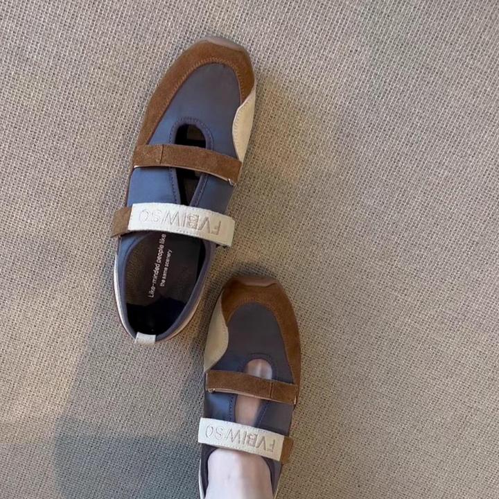 【韩国JTG&Shoes官方正品】拼色平底运动玛丽珍魔术贴软底美式鞋子