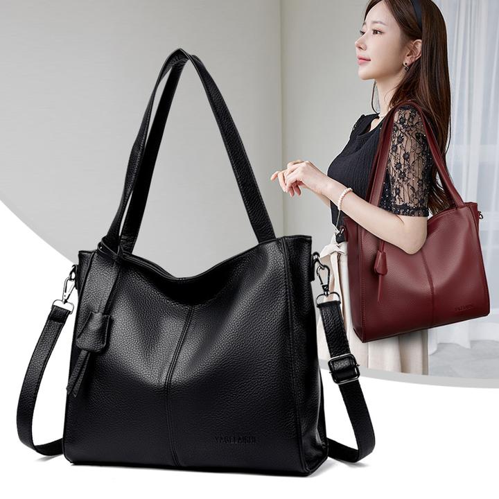 【送运险】牛皮女包时尚软皮单肩包百搭托特包高档软皮斜挎包妈妈包