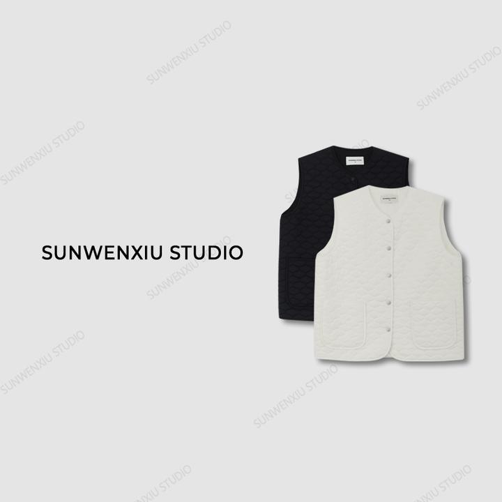 swx studio5店 “秋冬伴侣”极简高品质100%羊毛棉填充绗线马甲外套