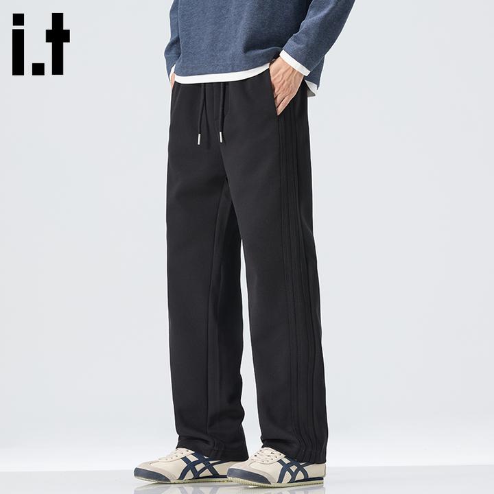 i.t:CHOCOOLATE休闲裤男士秋冬复古高级感舒适宽松百搭直筒长裤装