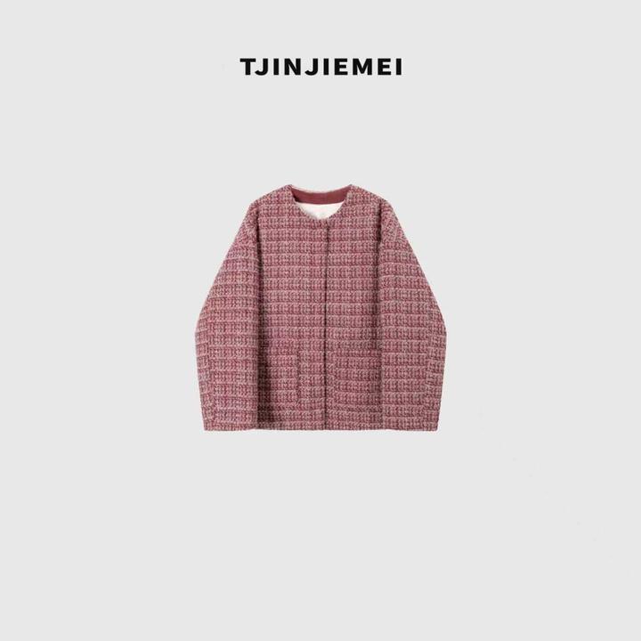 T井姐妹【蔷薇】设计感20羊毛混纺小香羽绒外套YRF2510-TJ546