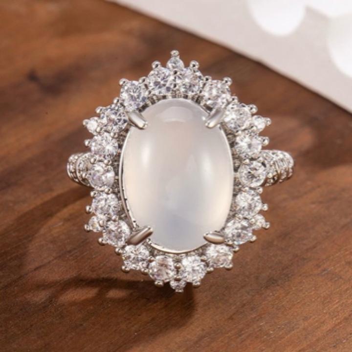 正宗玛瑙玉髓戒指豪华镶嵌小众设计真玉戒指女款宝石戒指玉戒圈女