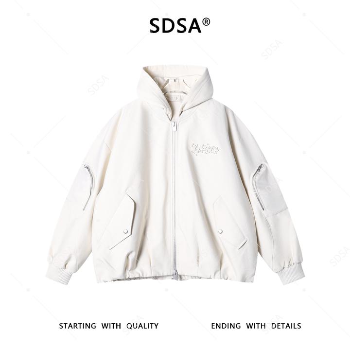SDSA男士秋冬新款痞帅男装韩版珠子字母连帽羽绒服外套高街风百搭