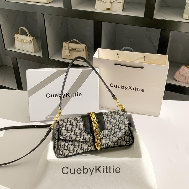 法国品牌新款百搭出门便携洋气气质印花腋下包包女新中号托特包包