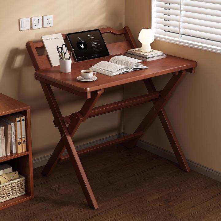 家用床边桌免安装小户型办公桌出租房专用桌子可折叠书桌一体靠墙