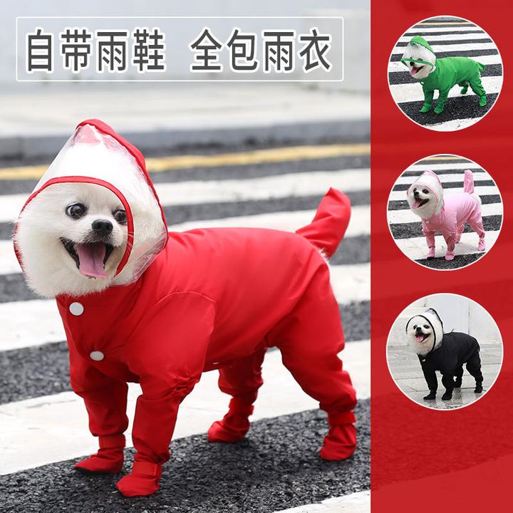 狗狗雨衣四脚防水全包宠物柯基比熊泰迪专用雨披柴犬小型犬冲锋衣