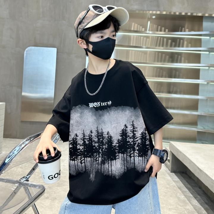 儿童装男童夏装短袖T恤2025新款中大童夏季男孩夏款洋气上衣潮牌t