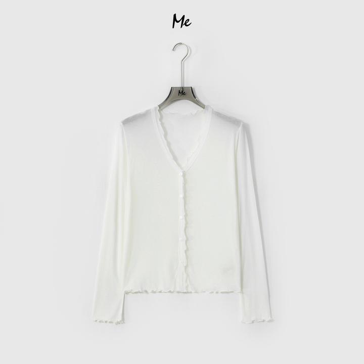 ME【超柔小花衫】天丝桑蚕丝混纺轻柔木耳边显瘦百搭上衣MESS6845